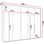 Ντουλάπα Alicante-Φυσικό - Χρυσό-Μήκος: 250εκ