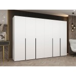 Ντουλάπα Alicante Εξάφυλλη-Λευκό - Μαύρο