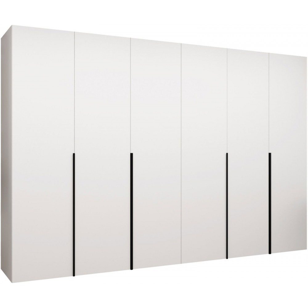 Ντουλάπα Alicante Εξάφυλλη-Λευκό - Μαύρο