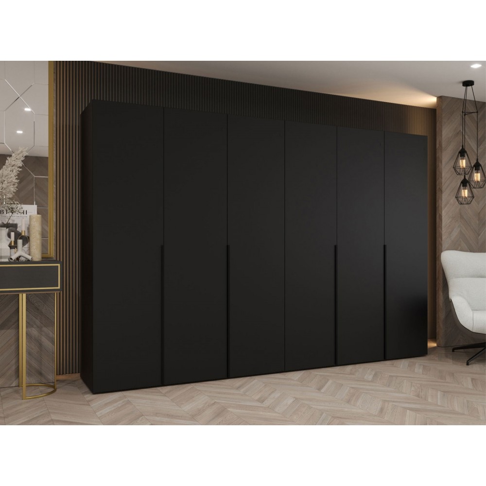 Ντουλάπα Alicante Εξάφυλλη-Μαύρο
