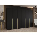 Ντουλάπα Alicante Εξάφυλλη-Μαύρο - Χρυσό