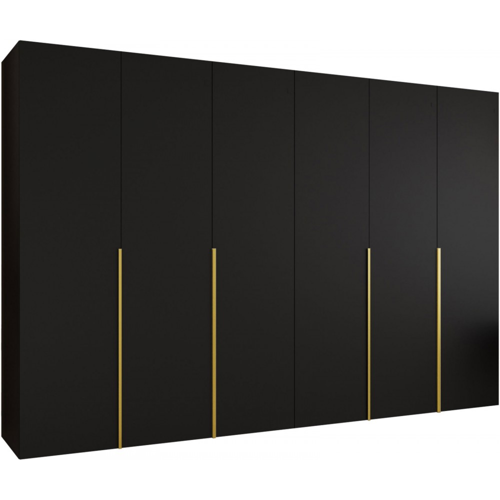 Ντουλάπα Alicante Εξάφυλλη-Μαύρο - Χρυσό