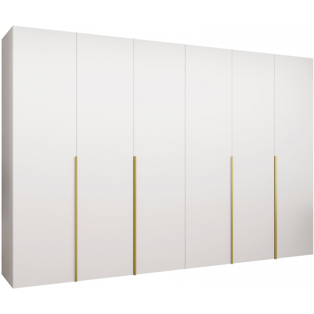 Ντουλάπα Alicante Εξάφυλλη-Λευκό - Χρυσό