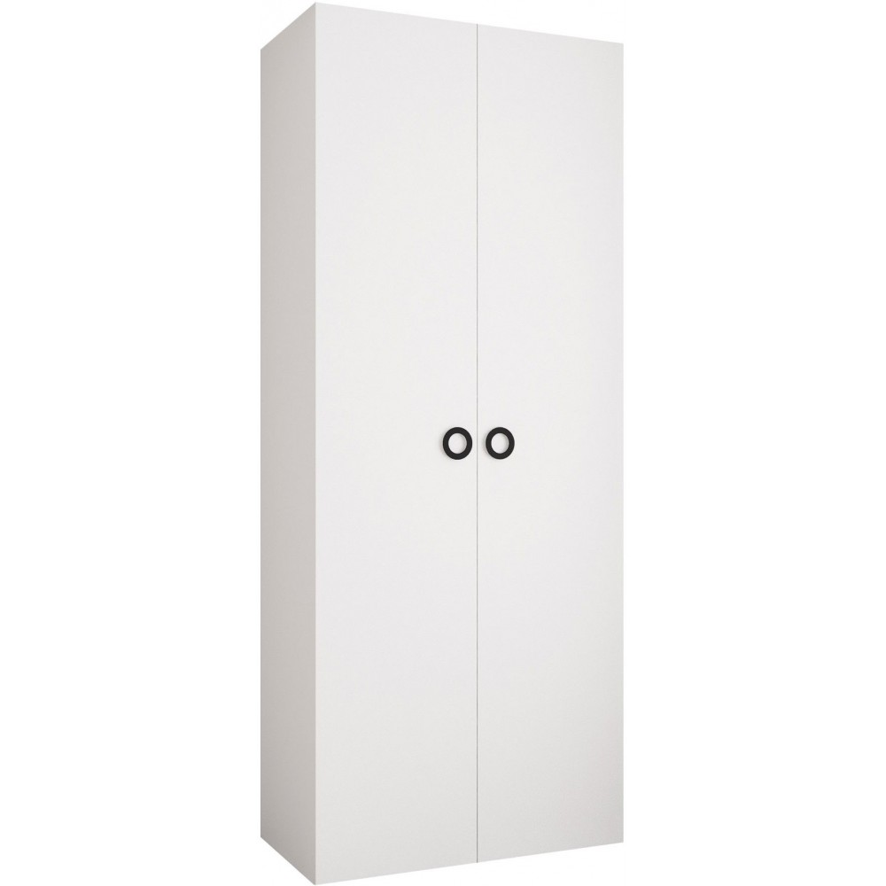 Ντουλάπα Como I-Λευκό - Μαύρο-Μήκος: 100εκ