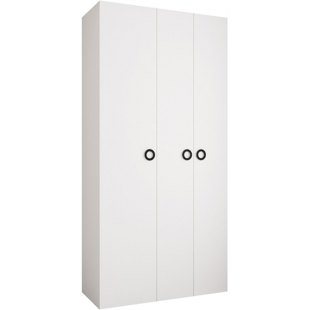 Ντουλάπα Como I-Λευκό - Μαύρο-Μήκος: 120εκ