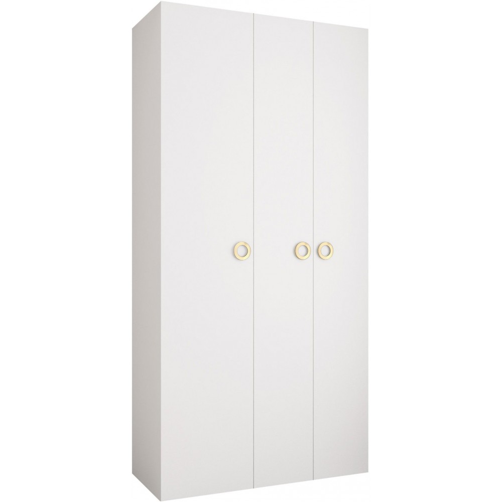 Ντουλάπα Como I-Λευκό - Χρυσό-Μήκος: 120εκ