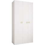 Ντουλάπα Como I-Λευκό - Χρυσό-Μήκος: 120εκ