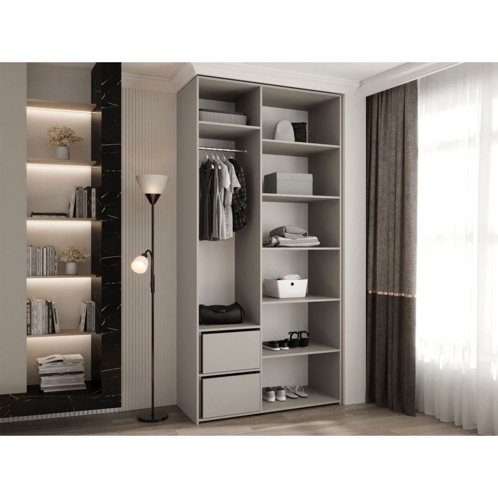 Ντουλάπα Como I-Cashmere - Μαύρο-Μήκος: 120εκ