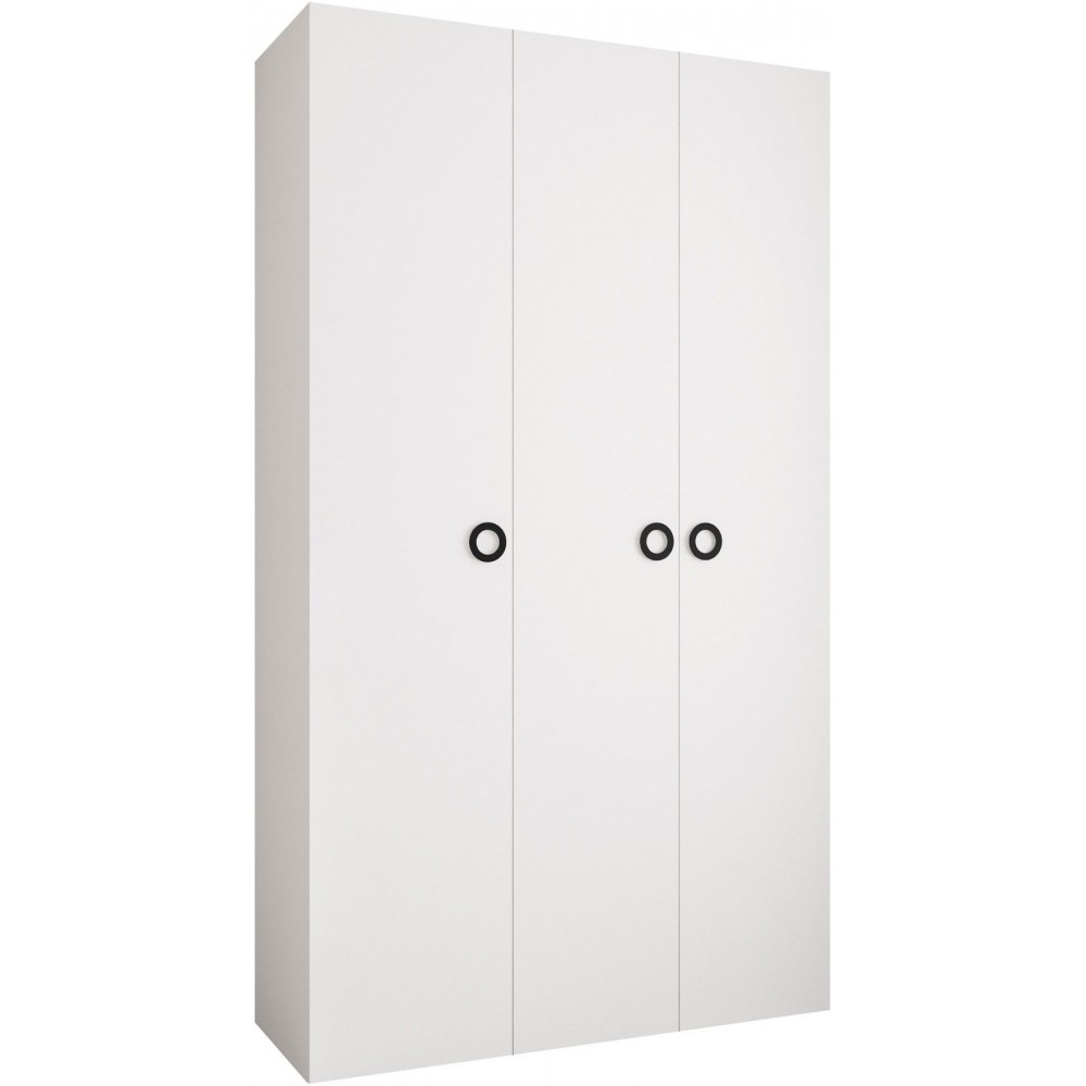 Ντουλάπα Como I 140 Τρίφυλλη-Λευκό - Μαύρο