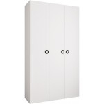 Ντουλάπα Como I 140 Τρίφυλλη-Λευκό - Μαύρο