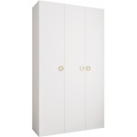 Ντουλάπα Como I 140 Τρίφυλλη-Λευκό - Χρυσό