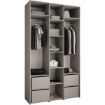 Ντουλάπα Como I 140 Τρίφυλλη-Cashmere - Χρυσό