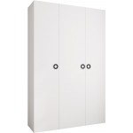 Ντουλάπα Como I 160 Τρίφυλλη-Λευκό - Μαύρο