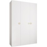 Ντουλάπα Como I 160 Τρίφυλλη-Λευκό - Χρυσό