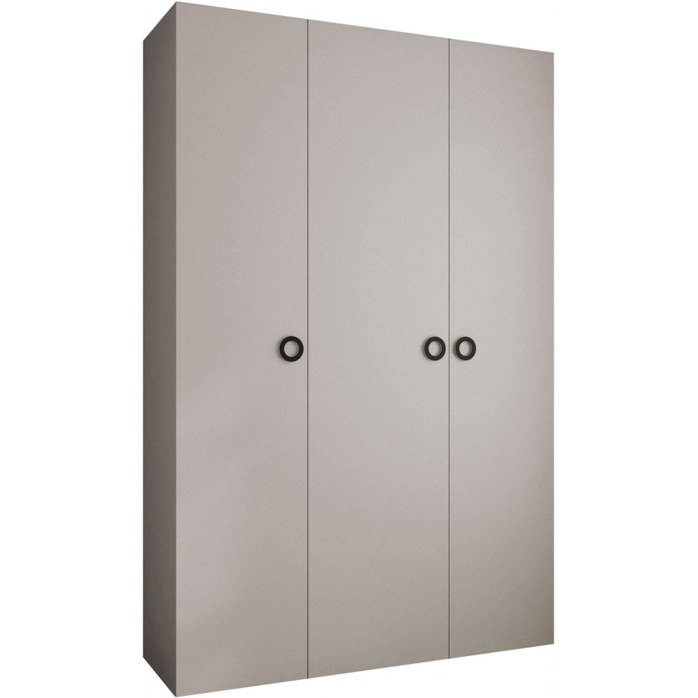 Ντουλάπα Como I 160 Τρίφυλλη-Cashmere - Μαύρο