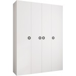 Ντουλάπα Como I 180 Τετράφυλλη-Λευκό - Μαύρο