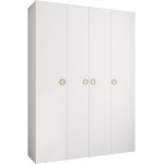 Ντουλάπα Como I 180 Τετράφυλλη-Λευκό - Χρυσό