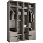 Ντουλάπα Como I 180 Τετράφυλλη-Cashmere - Μαύρο