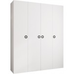 Ντουλάπα Como I 200 Τετράφυλλη-Λευκό - Μαύρο