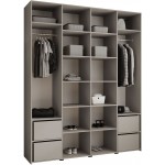 Ντουλάπα Como I 200 Τετράφυλλη-Cashmere - Χρυσό