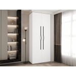 Ντουλάπα Como II-Λευκό - Μαύρο-Μήκος: 100εκ