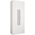 Ντουλάπα Como II-Λευκό - Μαύρο-Μήκος: 100εκ