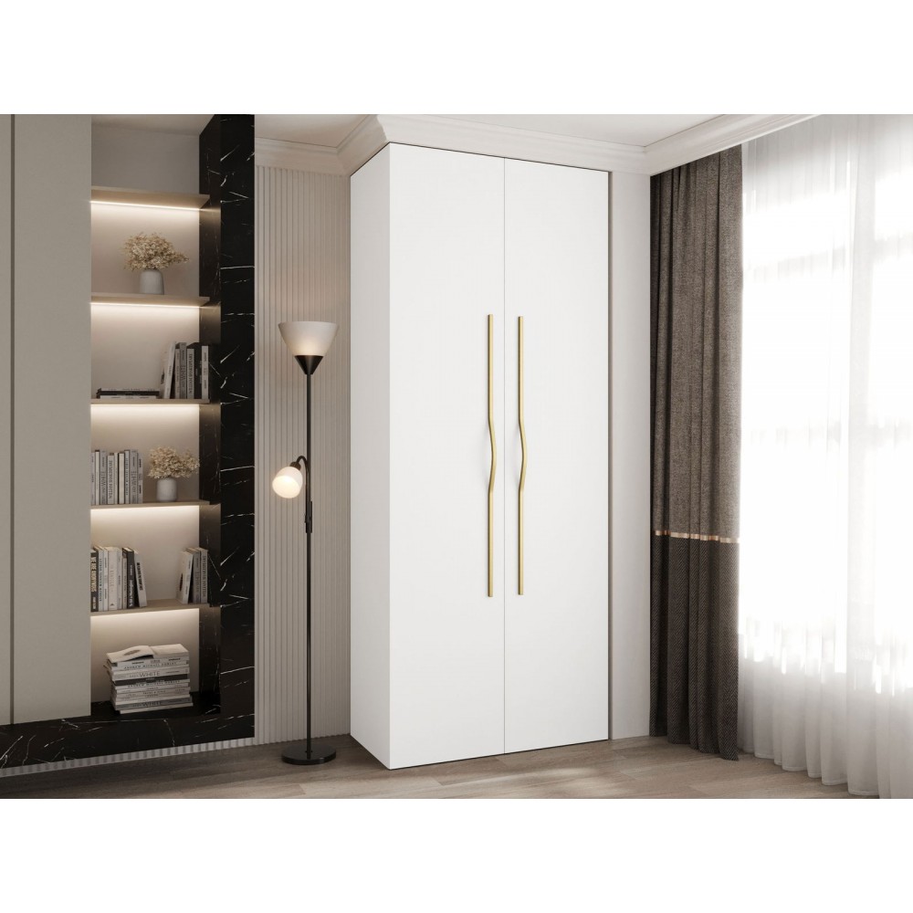 Ντουλάπα Como II-Λευκό - Χρυσό-Μήκος: 100εκ