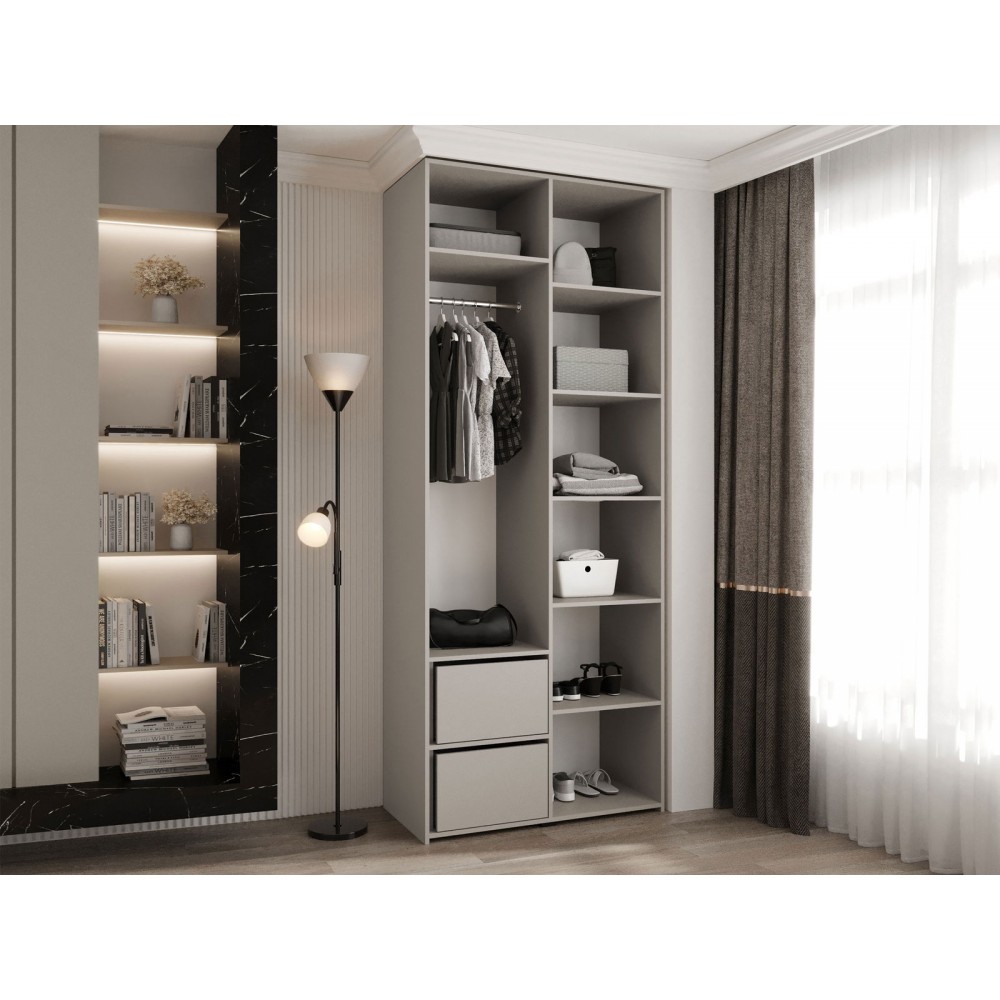 Ντουλάπα Como II-Cashmere - Μαύρο-Μήκος: 100εκ