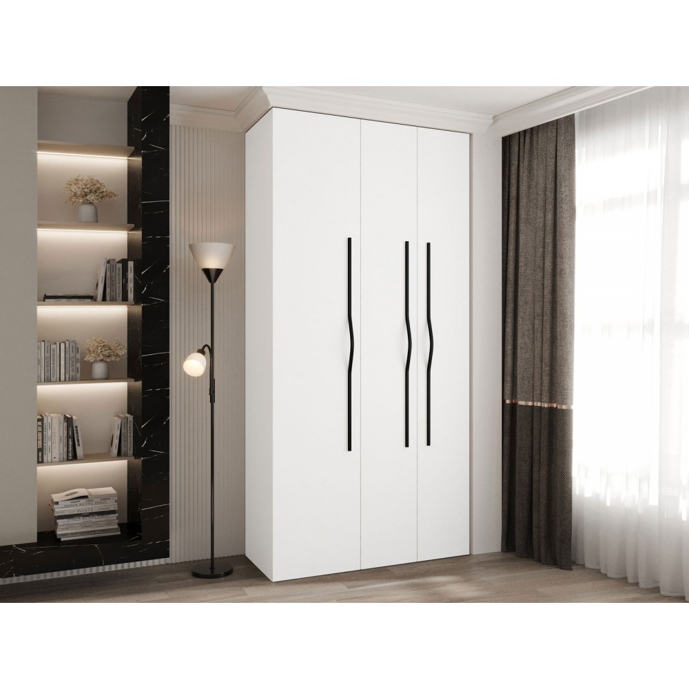 Ντουλάπα Como II 120 Τρίφυλλη-Λευκό - Μαύρο