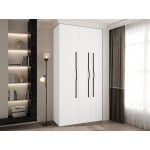 Ντουλάπα Como II 120 Τρίφυλλη-Λευκό - Μαύρο