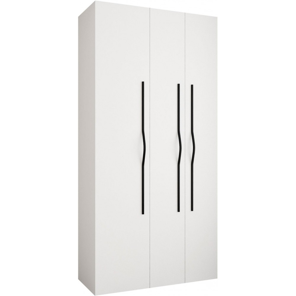 Ντουλάπα Como II 120 Τρίφυλλη-Λευκό - Μαύρο