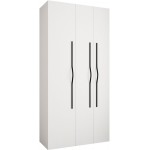 Ντουλάπα Como II 120 Τρίφυλλη-Λευκό - Μαύρο