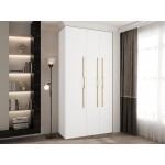 Ντουλάπα Como II 120 Τρίφυλλη-Λευκό - Χρυσό