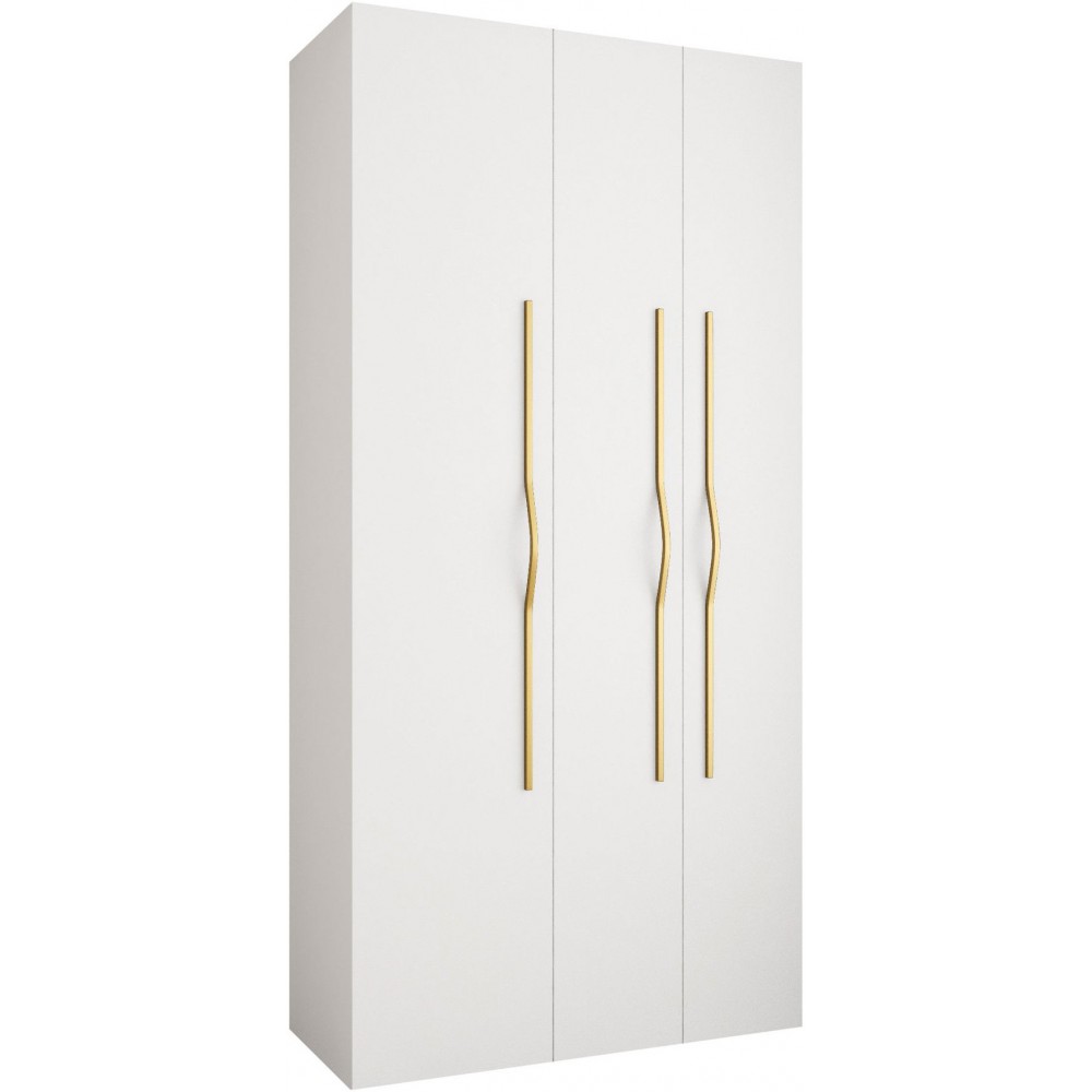 Ντουλάπα Como II 120 Τρίφυλλη-Λευκό - Χρυσό