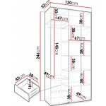 Ντουλάπα Como II 120 Τρίφυλλη-Λευκό - Χρυσό