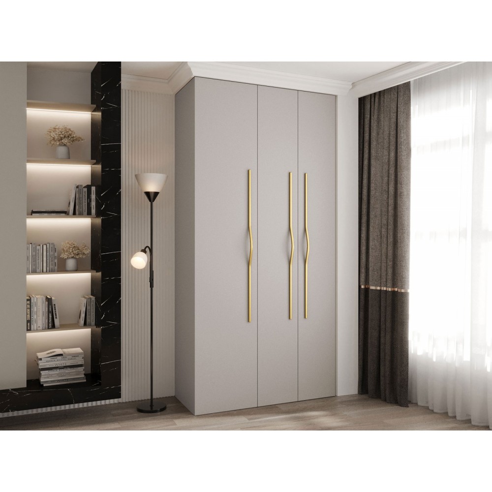 Ντουλάπα Como II 120 Τρίφυλλη-Cashmere - Χρυσό