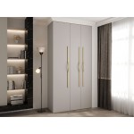 Ντουλάπα Como II 120 Τρίφυλλη-Cashmere - Χρυσό