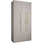 Ντουλάπα Como II 120 Τρίφυλλη-Cashmere - Χρυσό