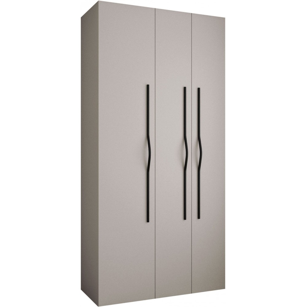 Ντουλάπα Como II 120 Τρίφυλλη-Cashmere - Μαύρο