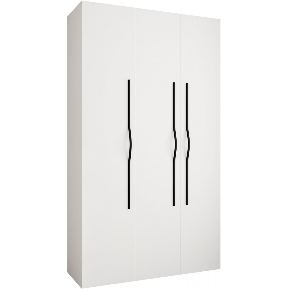 Ντουλάπα Como II 140 Τρίφυλλη-Λευκό - Μαύρο