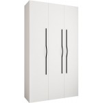 Ντουλάπα Como II 140 Τρίφυλλη-Λευκό - Μαύρο