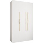 Ντουλάπα Como II 140 Τρίφυλλη-Λευκό - Χρυσό