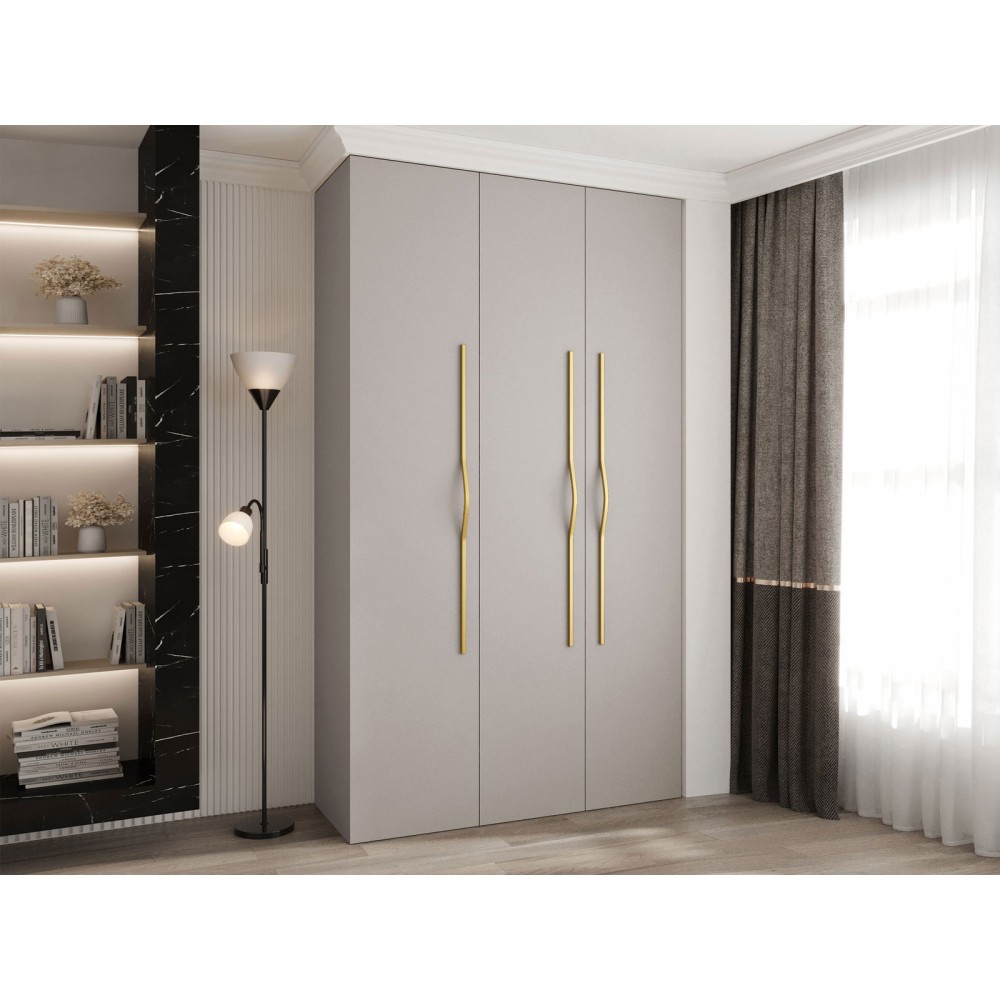 Ντουλάπα Como II 140 Τρίφυλλη-Cashmere - Χρυσό