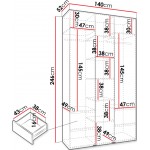 Ντουλάπα Como II 140 Τρίφυλλη-Cashmere - Χρυσό