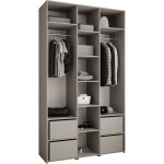 Ντουλάπα Como II 140 Τρίφυλλη-Cashmere - Χρυσό