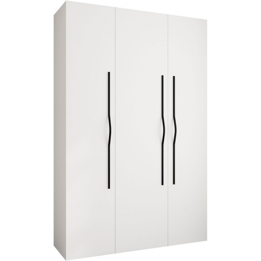 Ντουλάπα Como II 160 Τρίφυλλη-Λευκό - Μαύρο