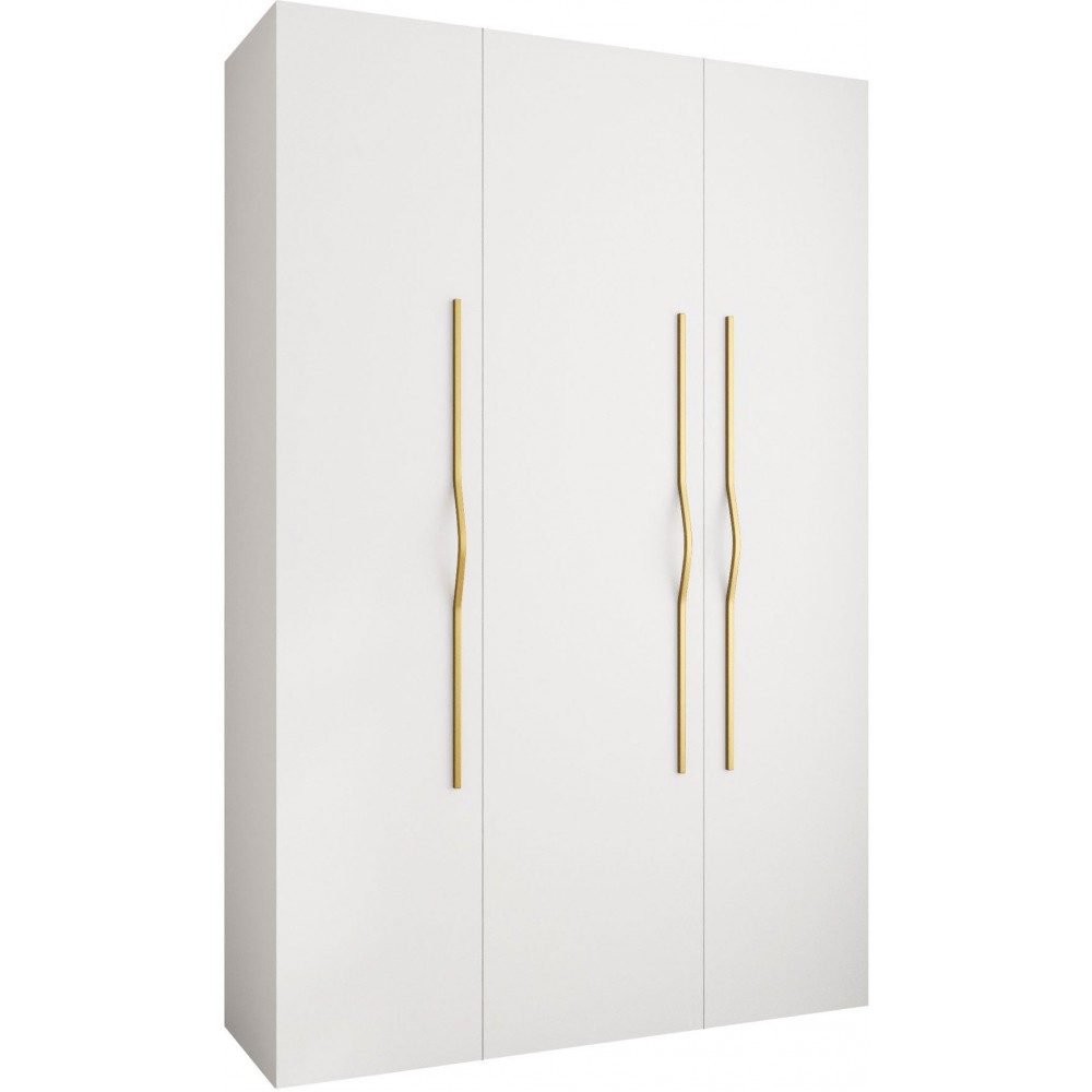 Ντουλάπα Como II 160 Τρίφυλλη-Λευκό - Χρυσό