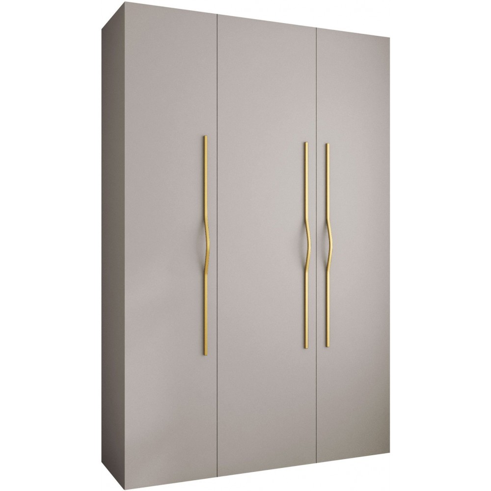 Ντουλάπα Como II 160 Τρίφυλλη-Cashmere - Χρυσό