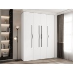 Ντουλάπα Como II 180 Τετράφυλλη-Λευκό - Μαύρο