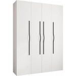 Ντουλάπα Como II 180 Τετράφυλλη-Λευκό - Μαύρο